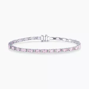 18ct white gold morganite & diamond bracelet