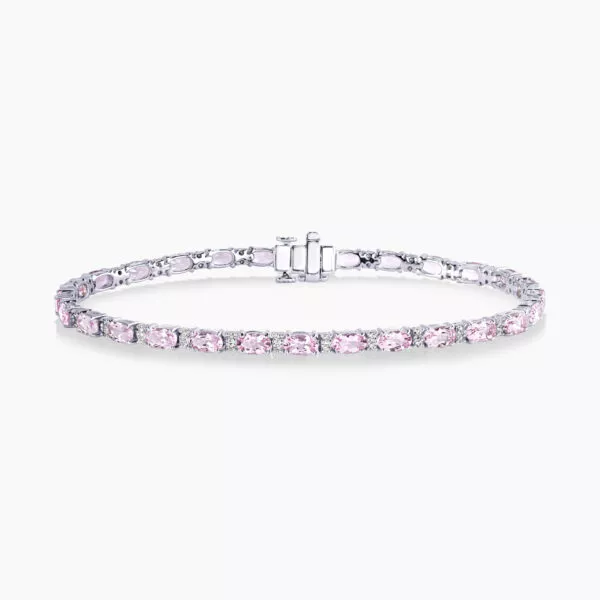 18ct white gold morganite & diamond bracelet