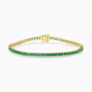 18ct yellow gold emerald bracelet