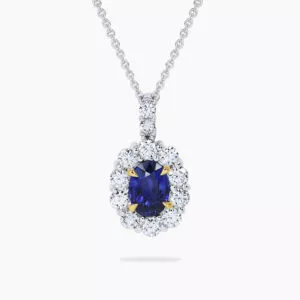 18ct white and yellow gold sapphire and diamond necklace