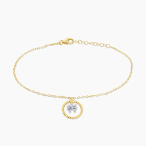 18ct yellow gold diamond bow bracelet