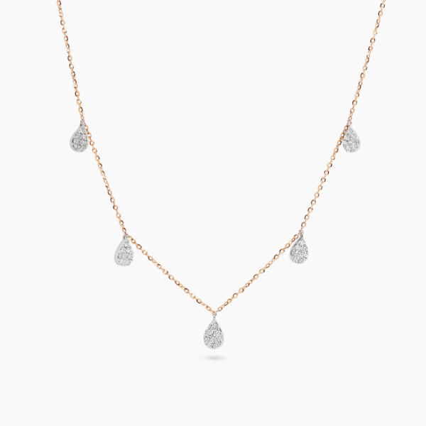 18ct rose gold diamond necklace