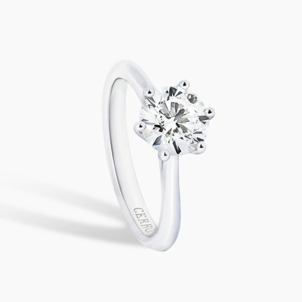 BARI - 18ct white gold round brilliant cut diamond solitaire ring - Image 3