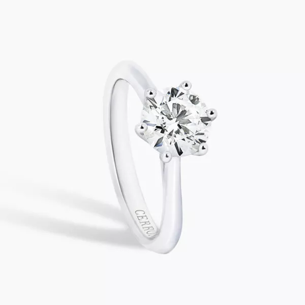 BARI - 18ct white gold round brilliant cut diamond solitaire ring - Image 3