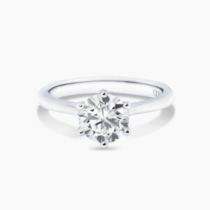 18ct white gold round brilliant cut diamond solitaire ring