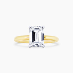TIVOLI - 18ct yellow and white gold emerald cut diamond solitaire ring