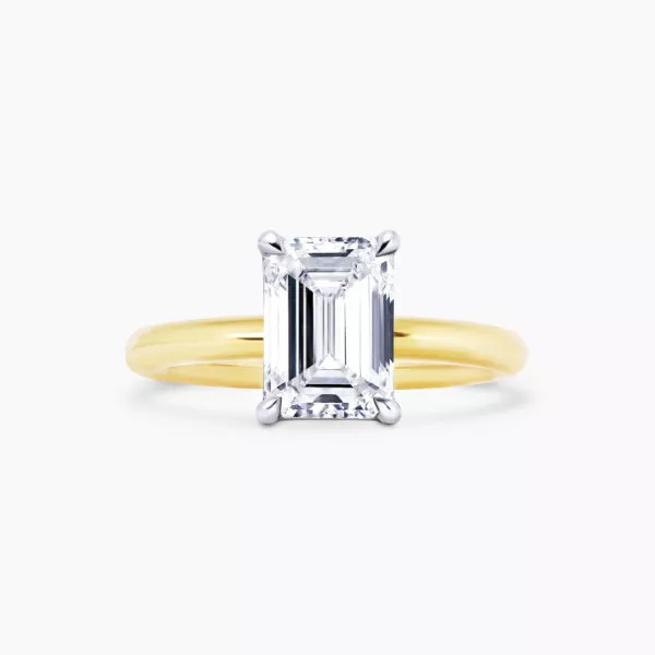 TIVOLI - 18ct yellow and white gold emerald cut diamond solitaire ring