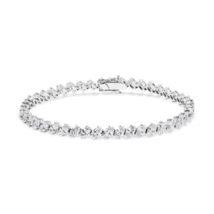 18ct white gold marquise diamond tennis bracelet