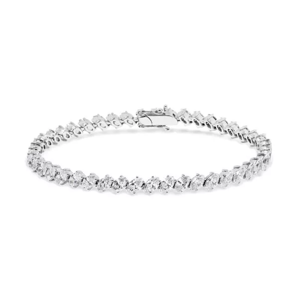 18ct white gold marquise diamond tennis bracelet