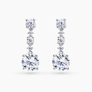18ct white gold diamond drop earrings