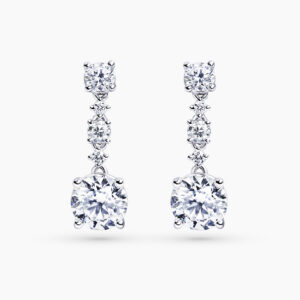18ct white gold diamond drop earrings