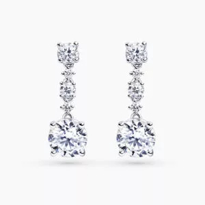 18ct white gold diamond drop earrings