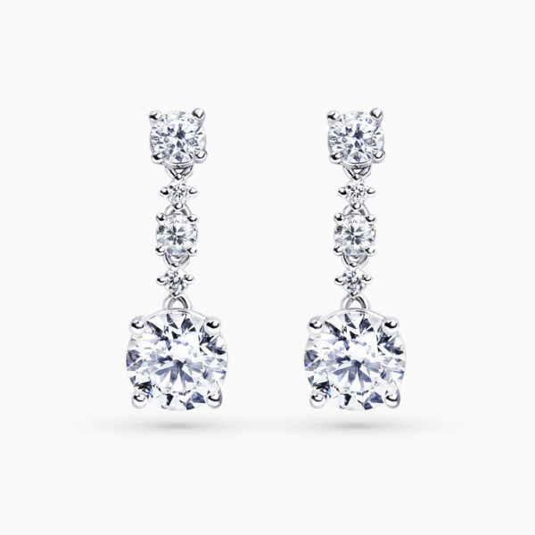 18ct white gold diamond drop earrings