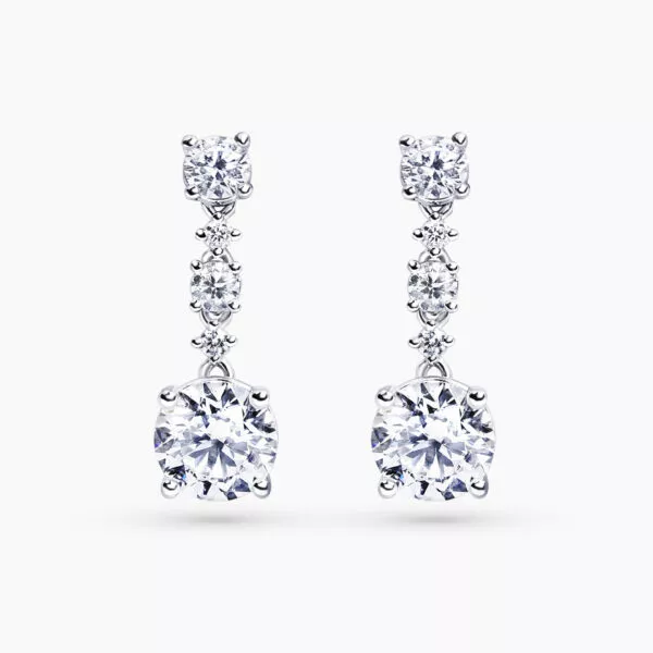 18ct white gold diamond drop earrings