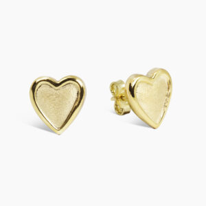 18ct yellow gold heart stud earrings