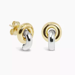 18ct Yellow and White Gold Fancy stud earrings