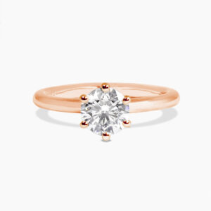 CAPRI - 18ct rose gold round brilliant cut diamond solitaire ring
