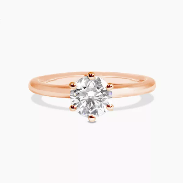 CAPRI - 18ct rose gold round brilliant cut diamond solitaire ring