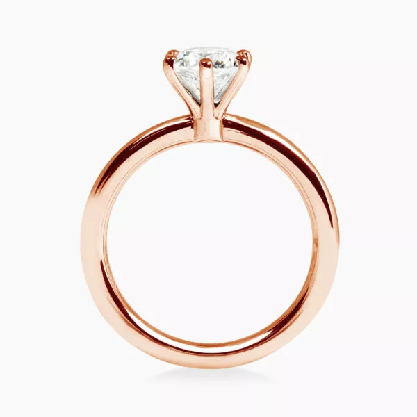 18ct rose gold round brilliant cut diamond solitaire ring