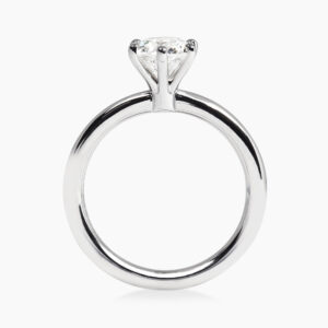 Platinum round brilliant cut diamond solitaire ring