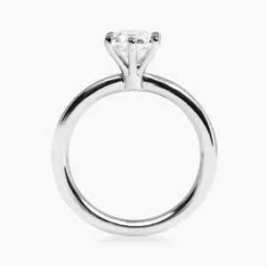 Platinum round brilliant cut diamond solitaire ring