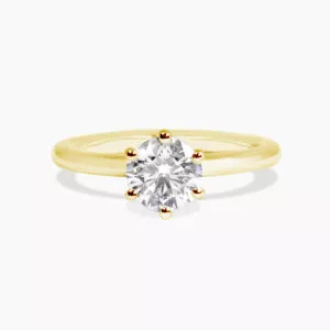 18ct yellow gold round brilliant cut diamond solitaire ring
