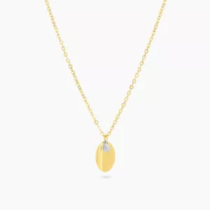 18ct yellow gold oval diamond necklace