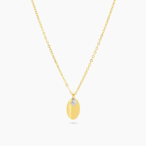 18ct yellow gold oval diamond necklace