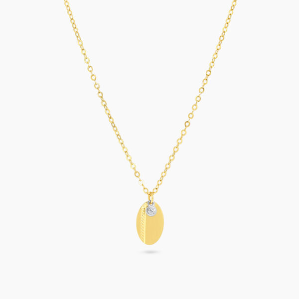 18ct yellow gold oval diamond necklace