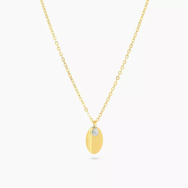 18ct yellow gold oval diamond necklace