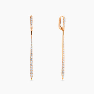 18ct rose gold diamond drop earrings