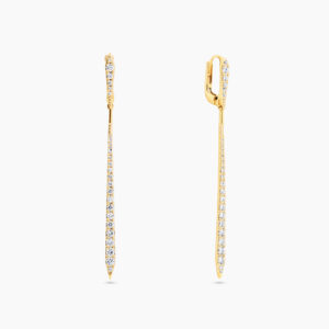 18ct yellow gold diamond drop earrings
