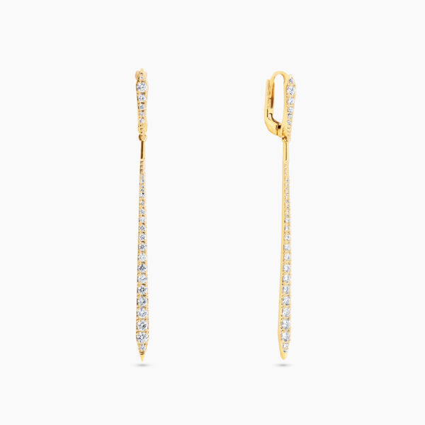 18ct yellow gold diamond drop earrings