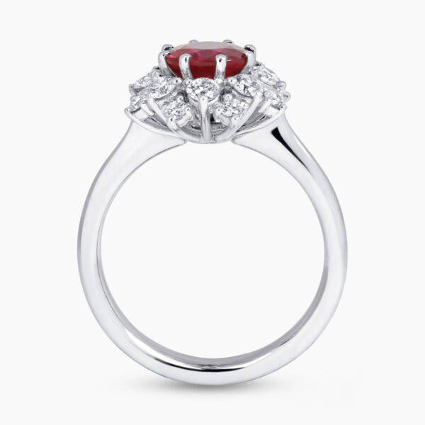 Platinum 1.33ct round brilliant cut ruby and diamond ring - Image 3