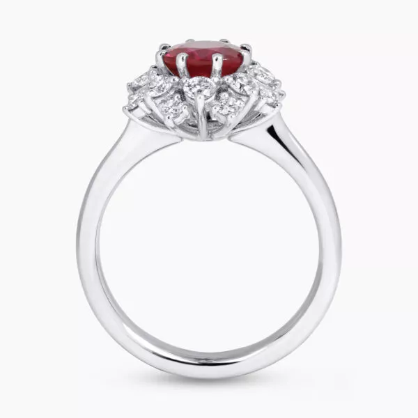 Platinum 1.33ct round brilliant cut ruby and diamond ring - Image 3