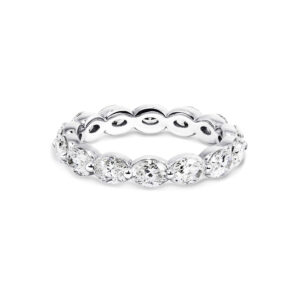 18ct white gold oval cut diamond band