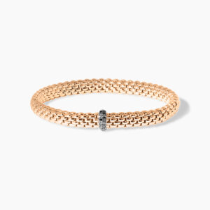 18ct rose gold black diamond Fope bracelet