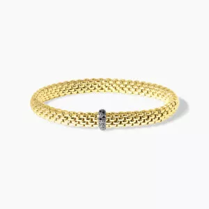 18ct yellow & white gold black diamond Fope bracelet