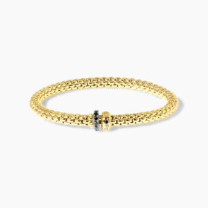 18ct white & yellow gold black diamond "Fope" bracelet