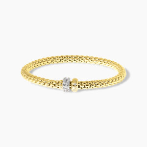 18ct white & yellow gold diamond Fope bracelet