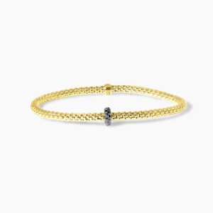 18ct yellow & white gold black diamond Fope bracelet