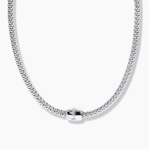 18ct white gold diamond Fope necklace