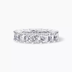 18ct white gold Asscher cut diamond ring