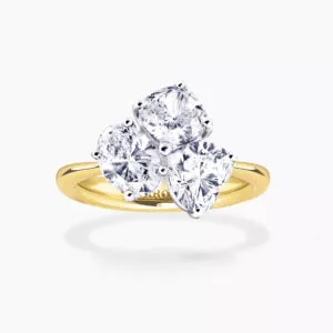 18ct yellow gold oval heart cushion diamond ring from the Trastevere Collection