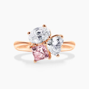 The heart of Trastevere -18ct rose gold pink diamond ring