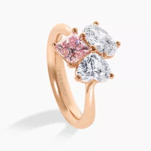 The heart of Trastevere -18ct rose gold pink diamond ring