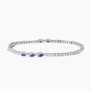 18ct white gold sapphire and diamond tennis bracelet
