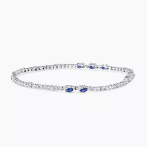 18ct white gold sapphire and diamond tennis bracelet