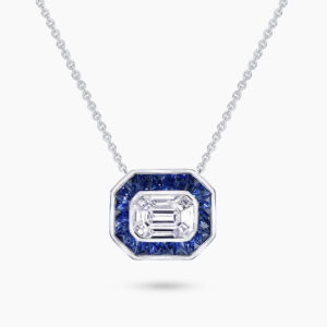 18ct white gold sapphire and diamond necklace