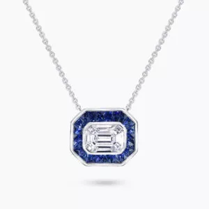 18ct white gold sapphire and diamond necklace